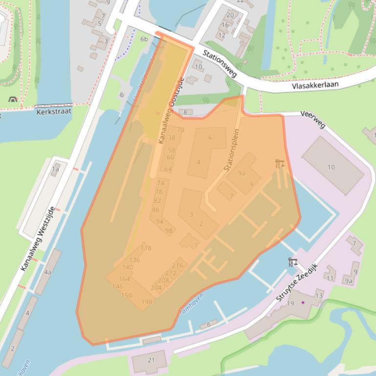 Kaart van postcodegebied 3224AT.