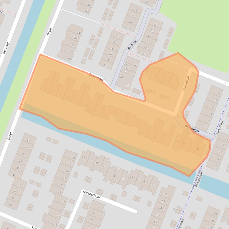 Kaart van postcodegebied 3224BC.