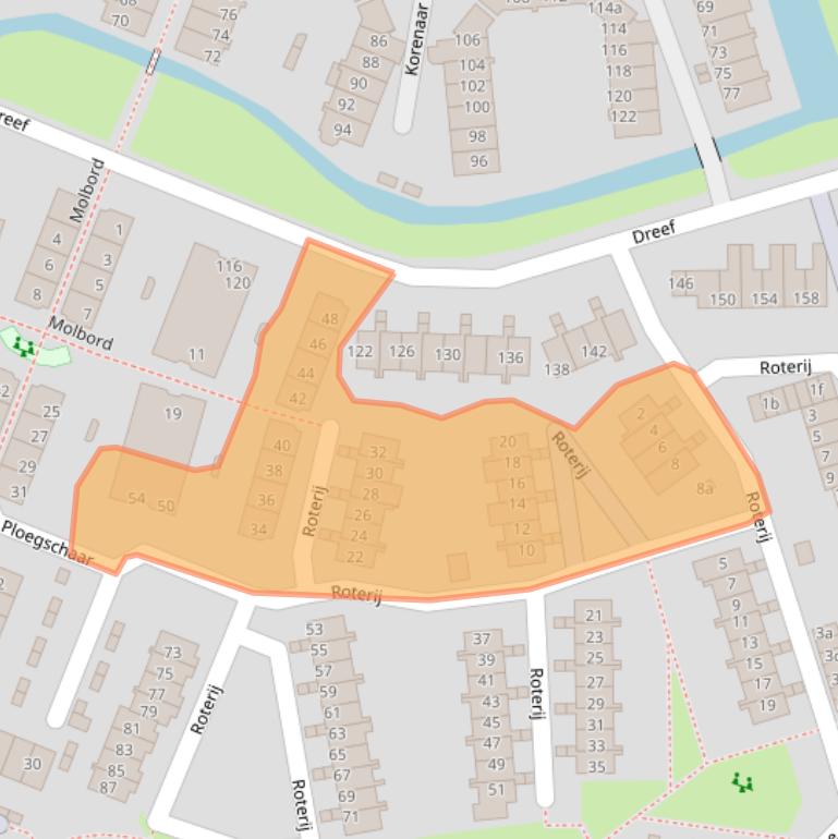 Kaart van postcodegebied 3224BD.