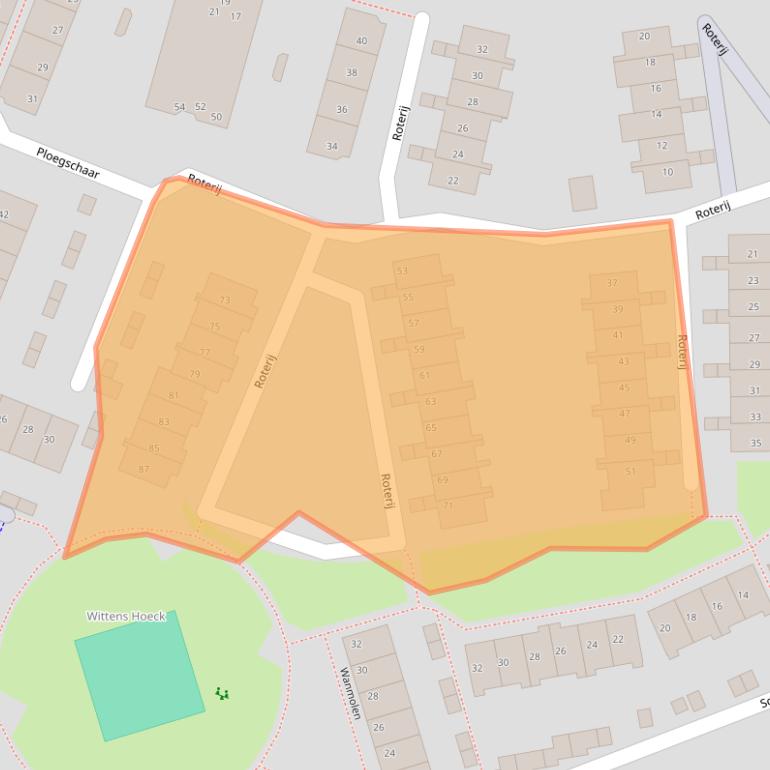 Kaart van postcodegebied 3224BG.