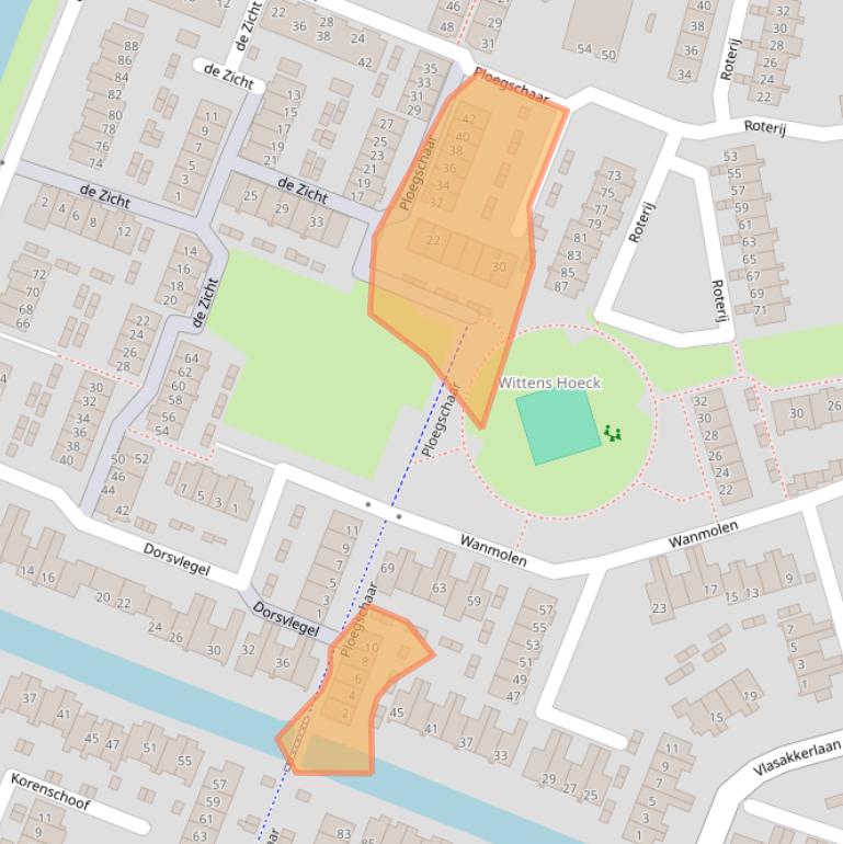 Kaart van postcodegebied 3224BN.