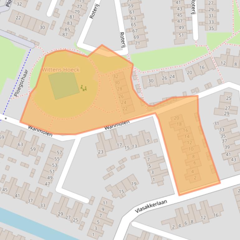 Kaart van postcodegebied 3224BT.