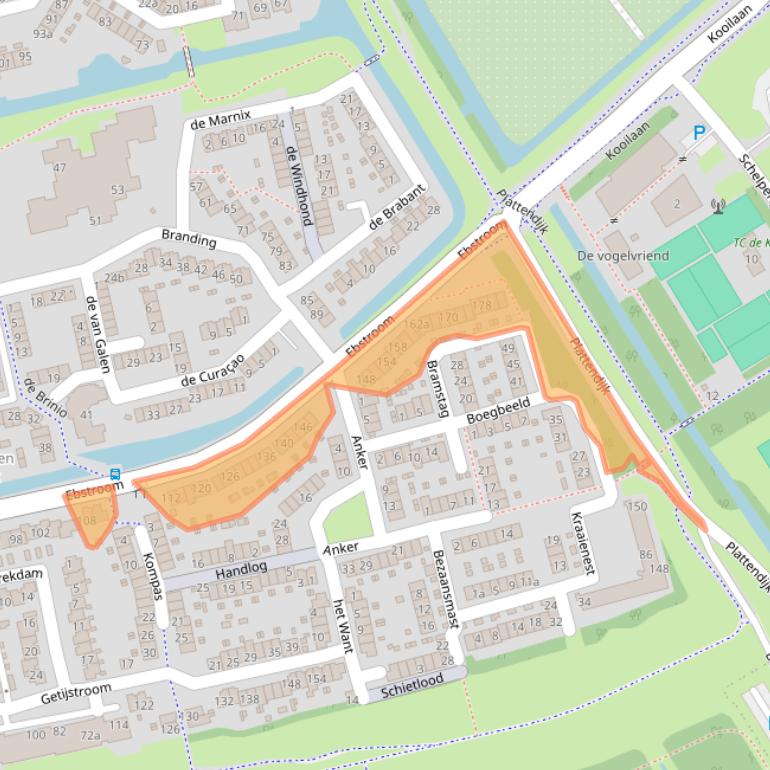 Kaart van postcodegebied 3224CC.