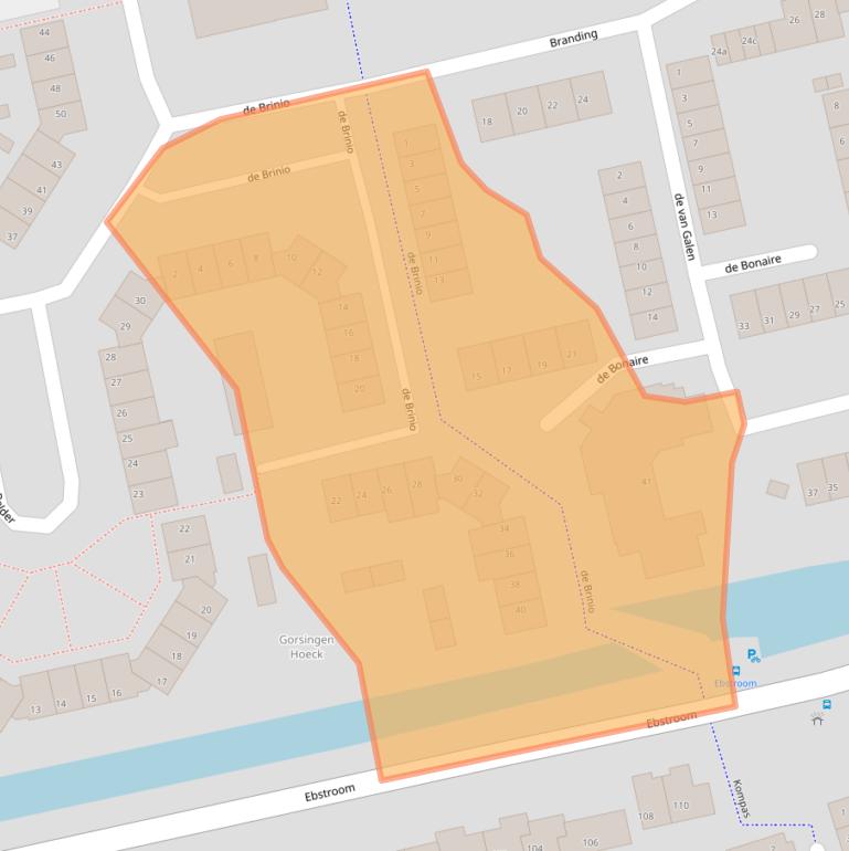 Kaart van postcodegebied 3224GE.