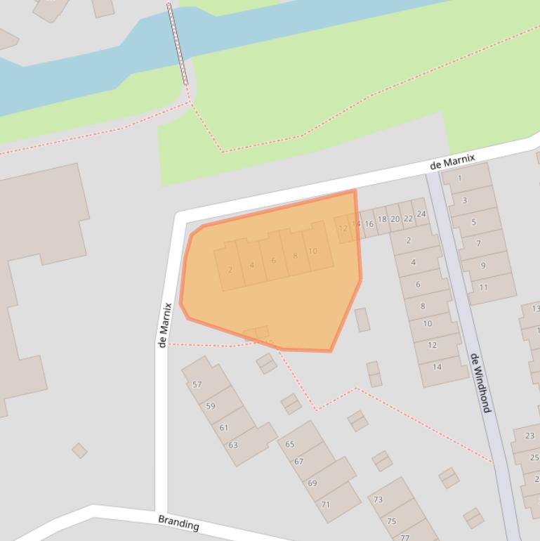 Kaart van postcodegebied 3224GM.