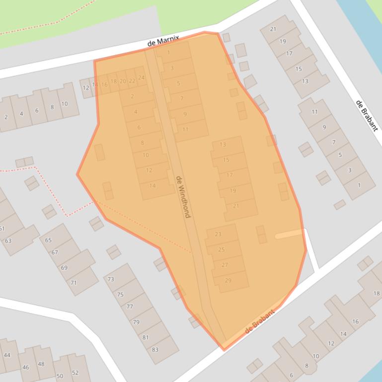 Kaart van postcodegebied 3224GR.