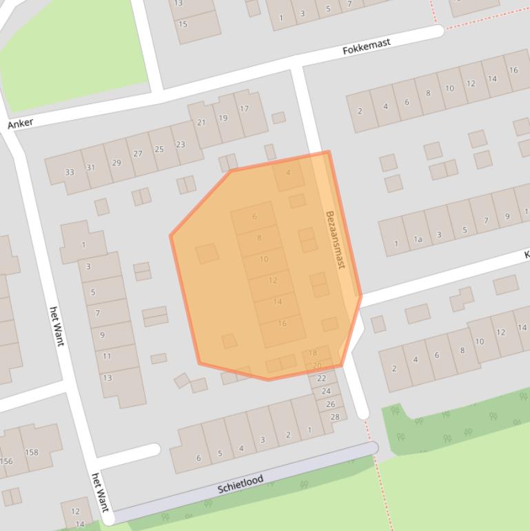 Kaart van postcodegebied 3224PB.