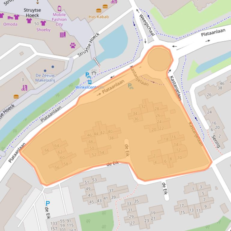 Kaart van postcodegebied 3224TC.