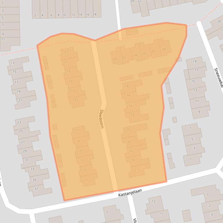 Kaart van postcodegebied 3224TN.