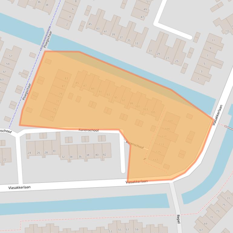 Kaart van postcodegebied 3224VB.