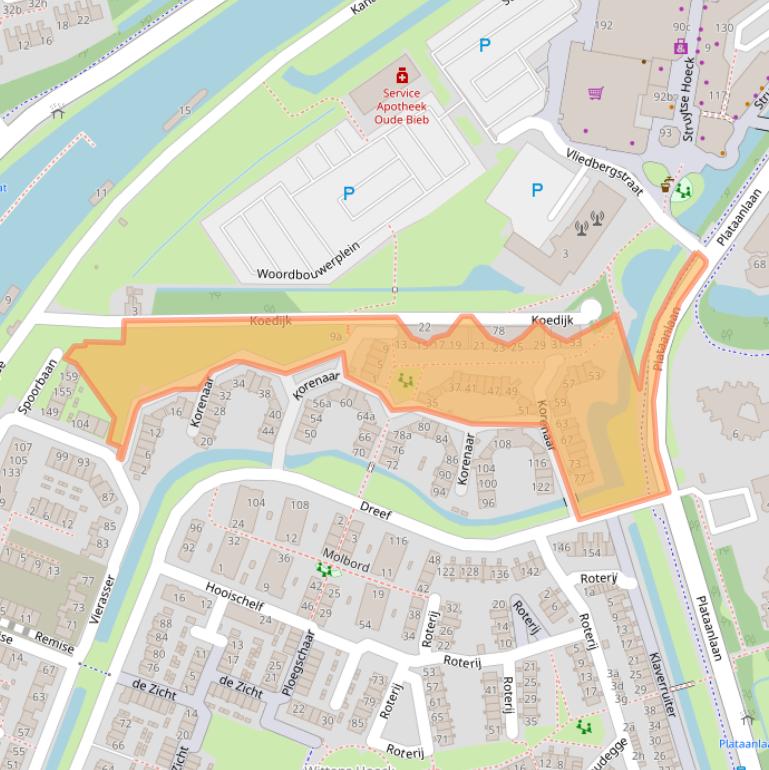 Kaart van postcodegebied 3224XD.