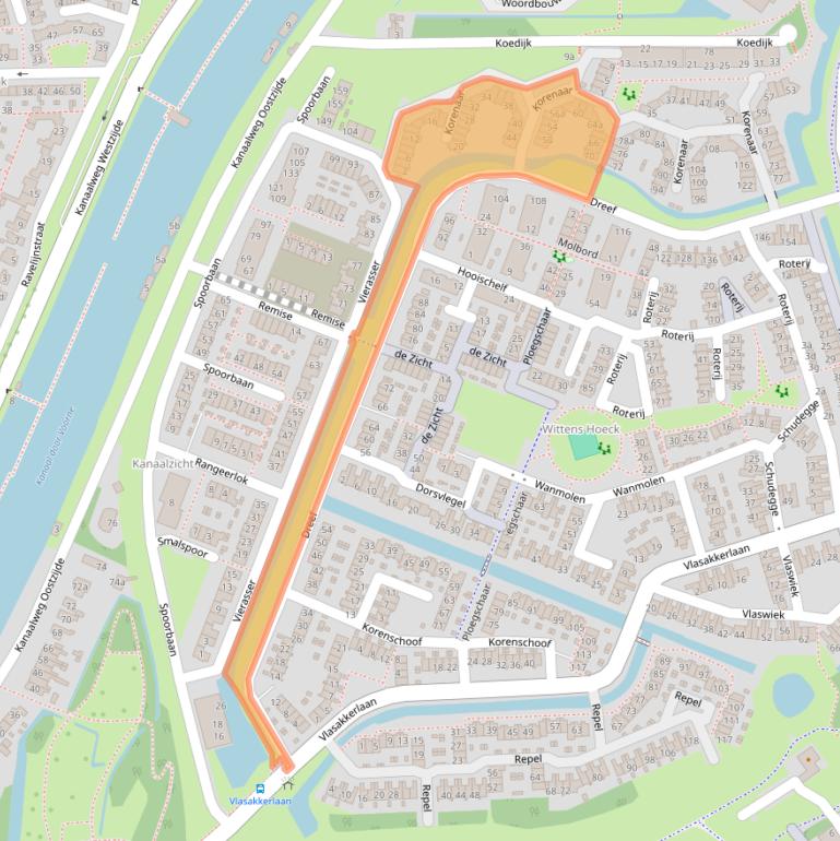 Kaart van postcodegebied 3224XE.