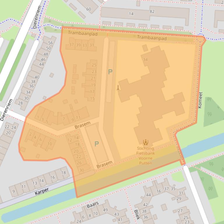 Kaart van postcodegebied 3225AJ.