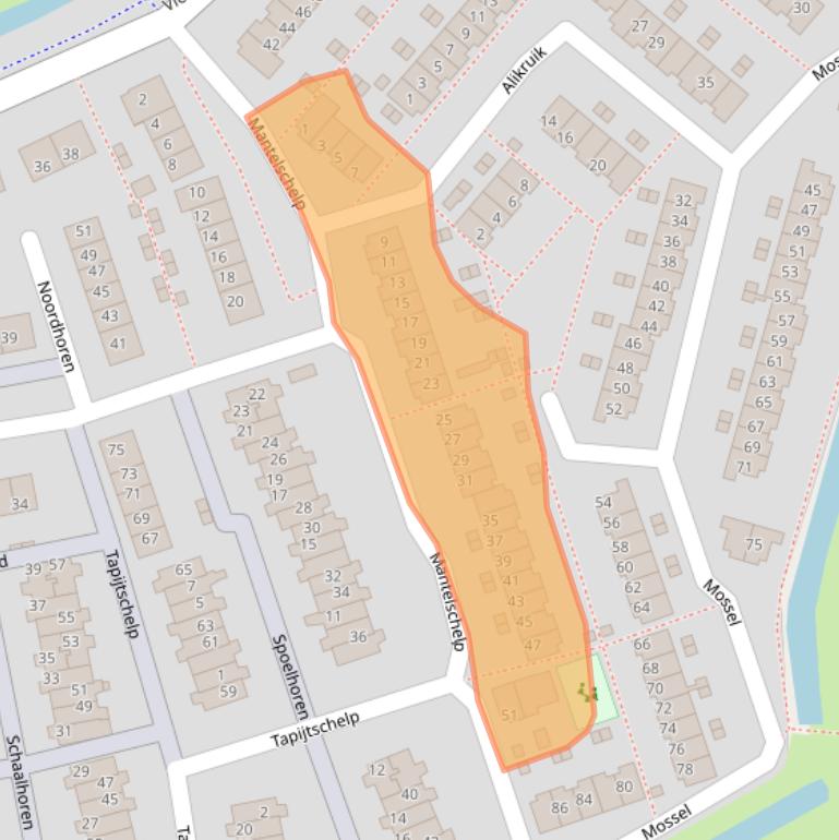Kaart van postcodegebied 3225BD.