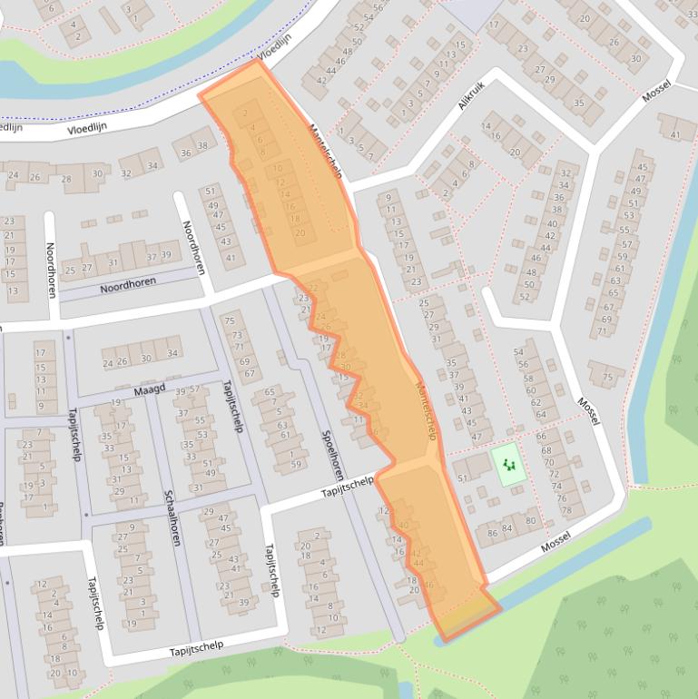 Kaart van postcodegebied 3225BE.