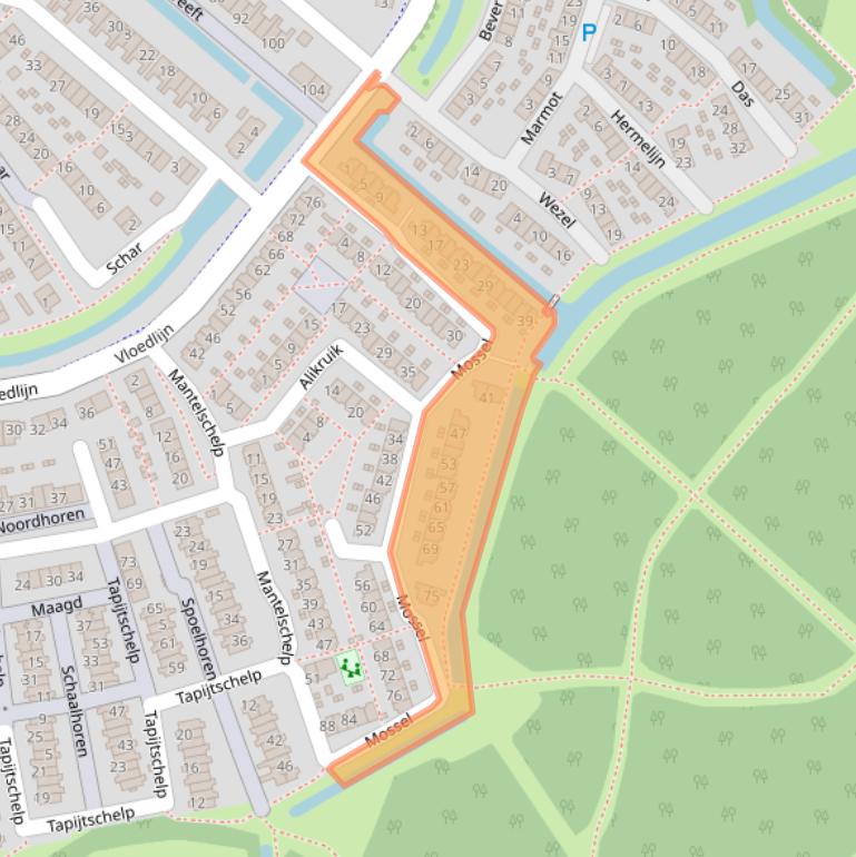 Kaart van postcodegebied 3225BG.