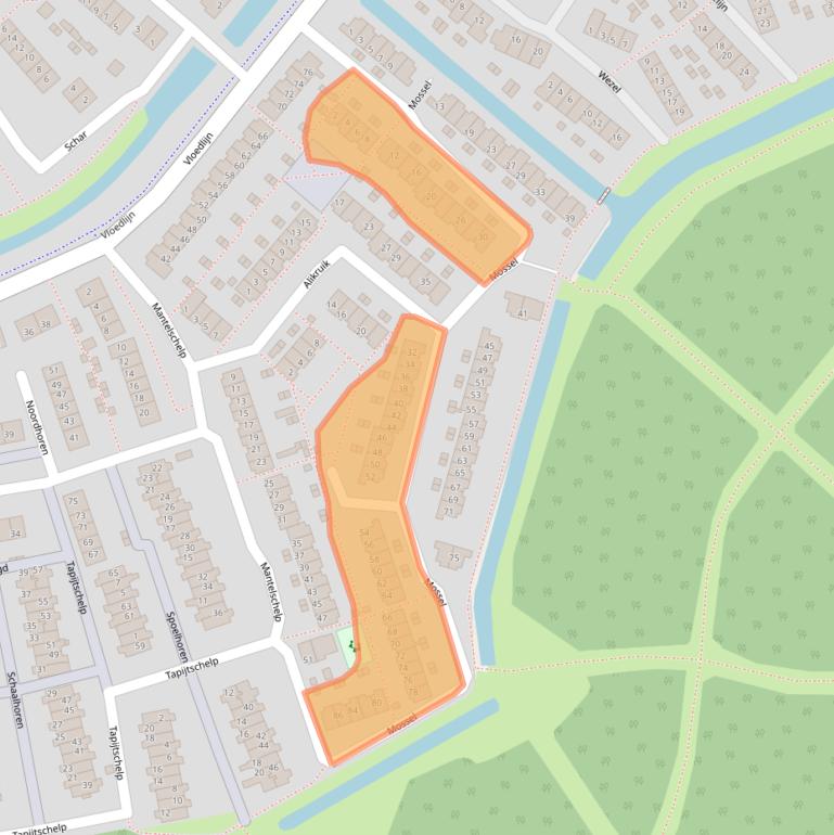 Kaart van postcodegebied 3225BH.