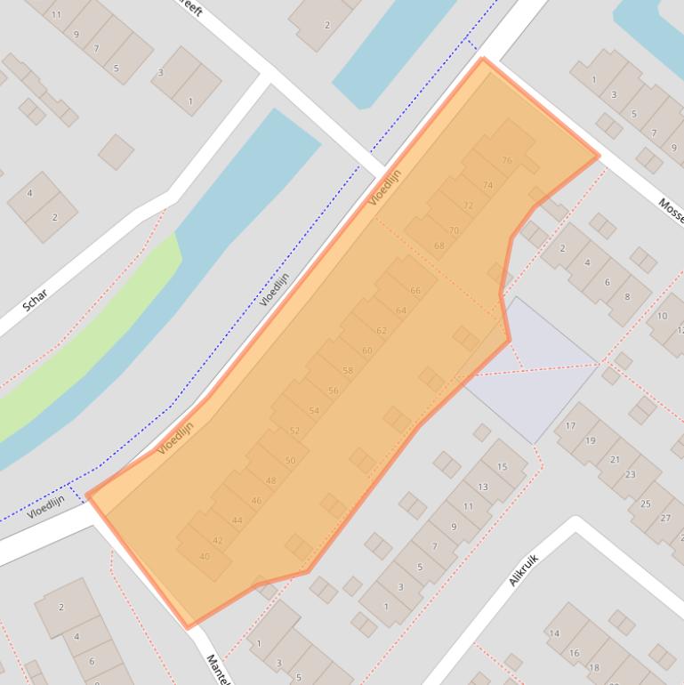 Kaart van postcodegebied 3225BW.