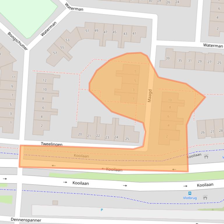 Kaart van postcodegebied 3225EE.
