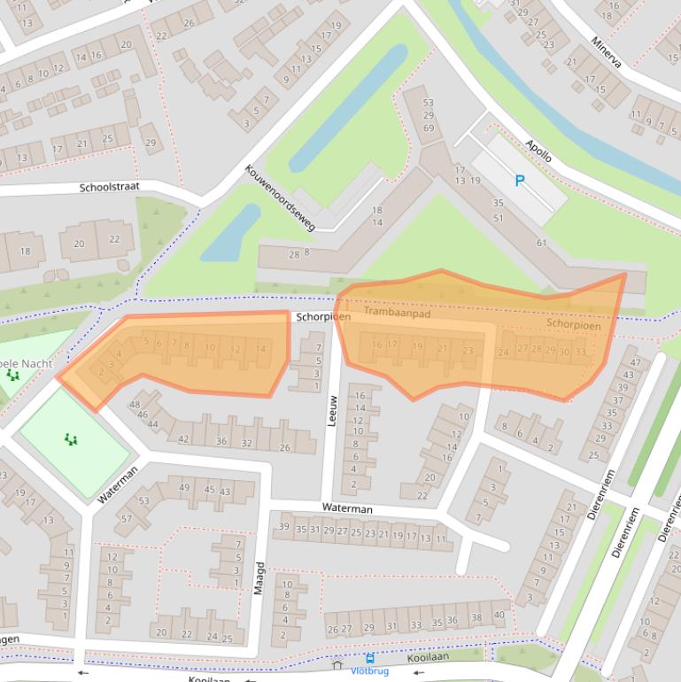 Kaart van postcodegebied 3225EH.