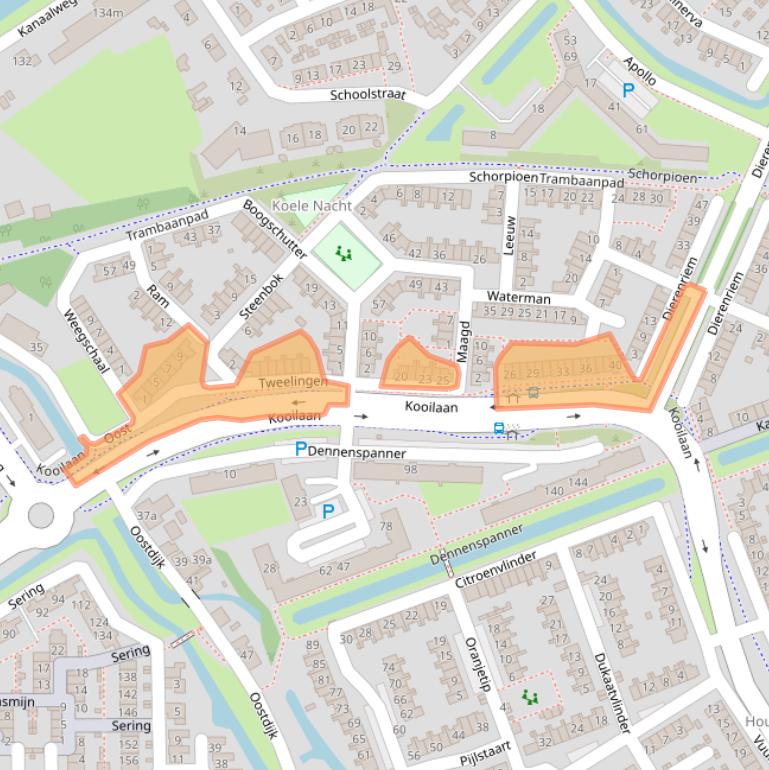 Kaart van postcodegebied 3225EK.