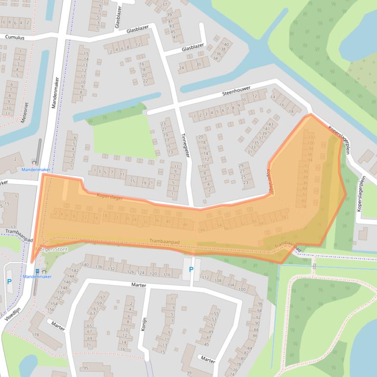 Kaart van postcodegebied 3225GB.