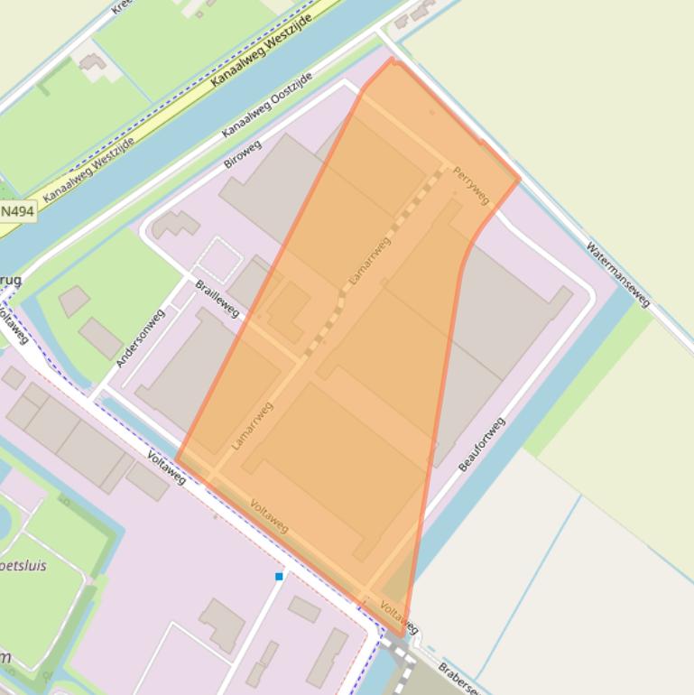 Kaart van postcodegebied 3225LK.