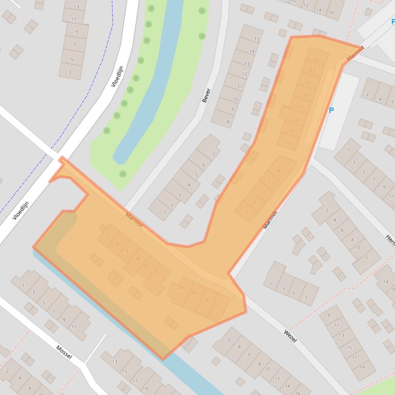 Kaart van postcodegebied 3225RD.