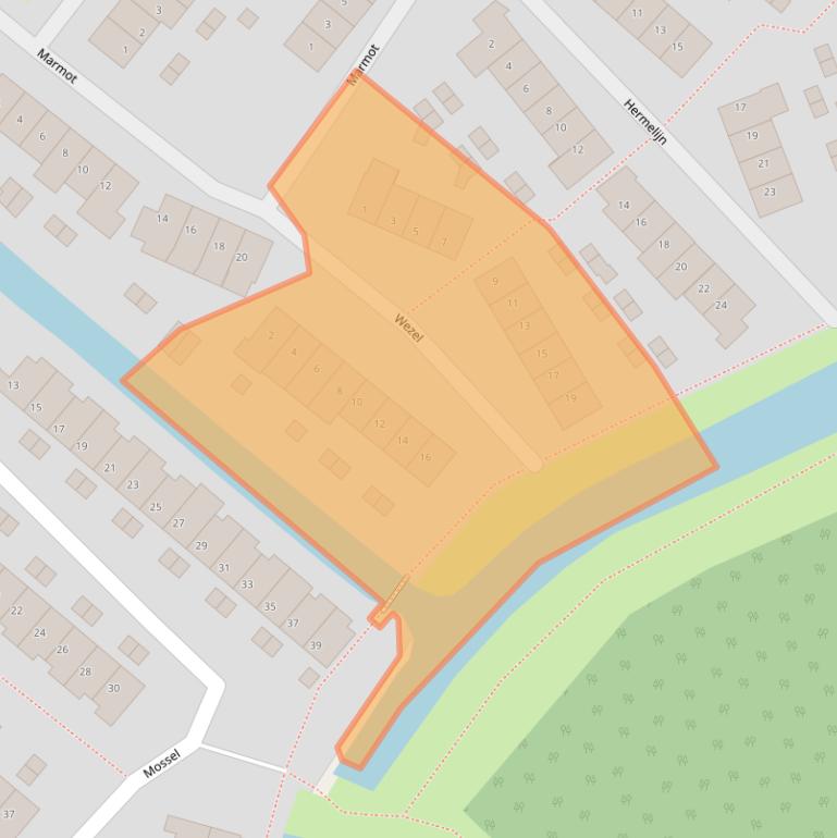 Kaart van postcodegebied 3225RE.