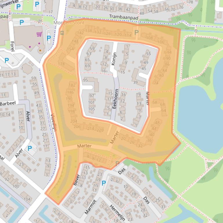 Kaart van postcodegebied 3225RK.
