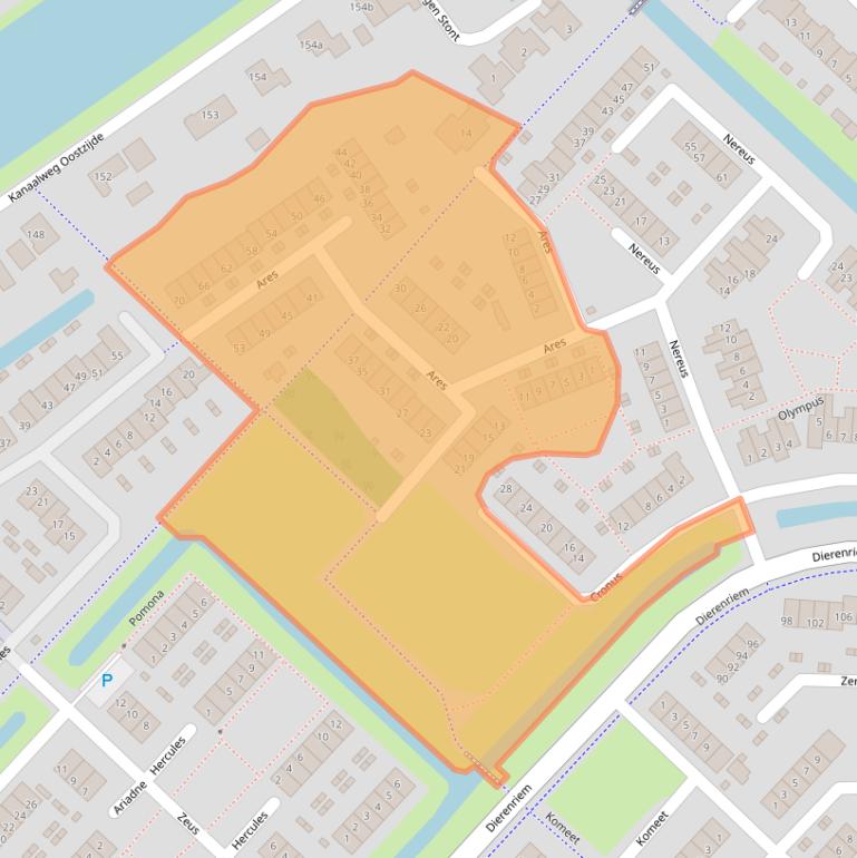 Kaart van postcodegebied 3225TC.