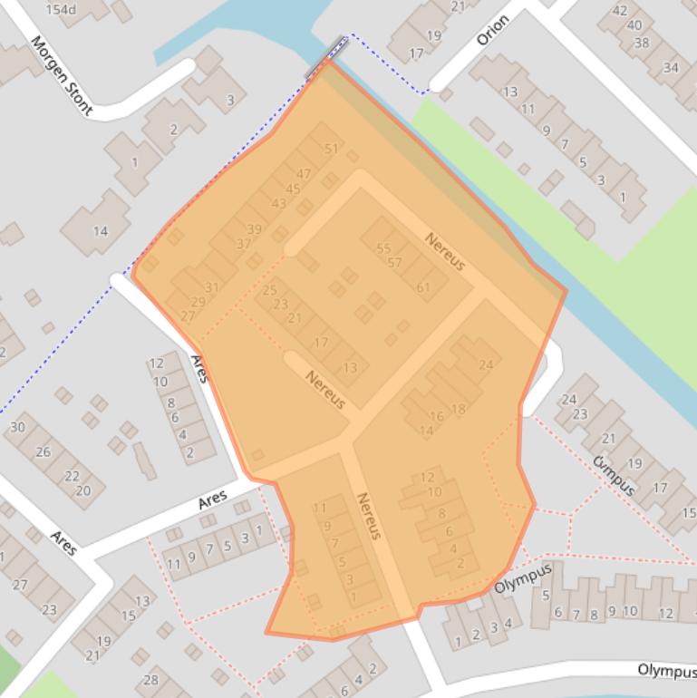 Kaart van postcodegebied 3225TG.