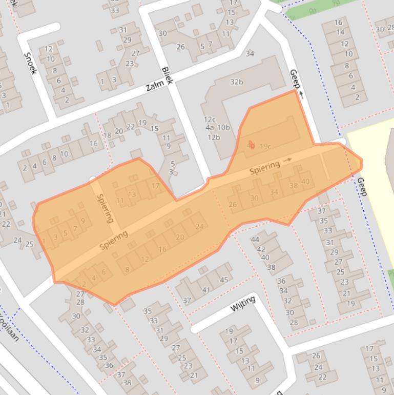 Kaart van postcodegebied 3225XK.