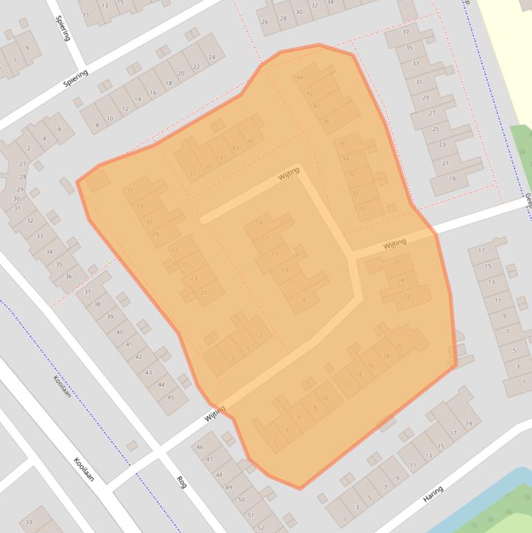 Kaart van postcodegebied 3225XL.