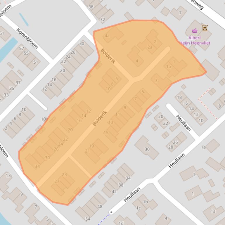 Kaart van postcodegebied 3227BA.