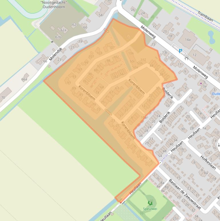 Kaart van postcodegebied 3227BB.