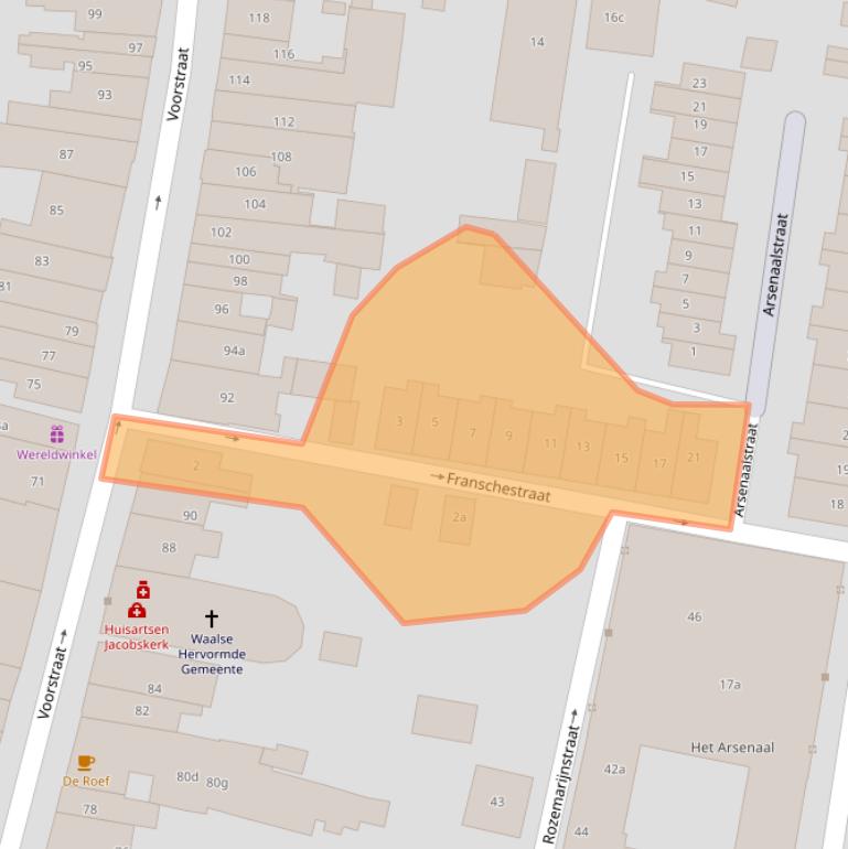 Kaart van postcodegebied 3231AC.