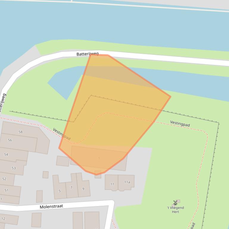 Kaart van postcodegebied 3231BZ.