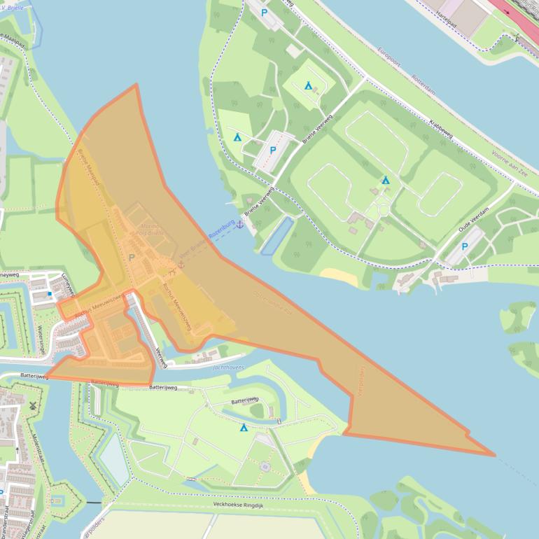 Kaart van postcodegebied 3231CM.