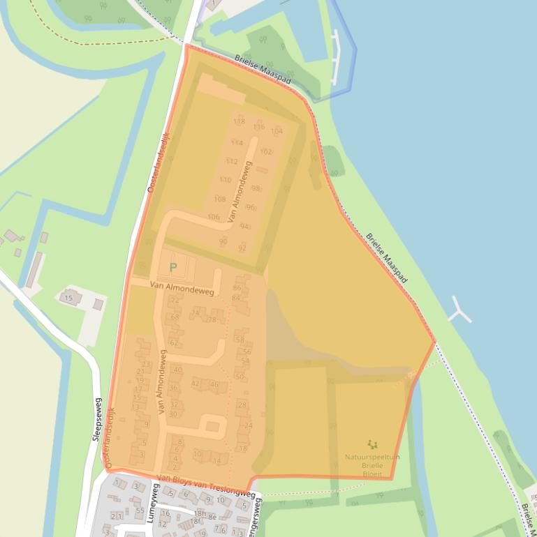 Kaart van postcodegebied 3231CS.