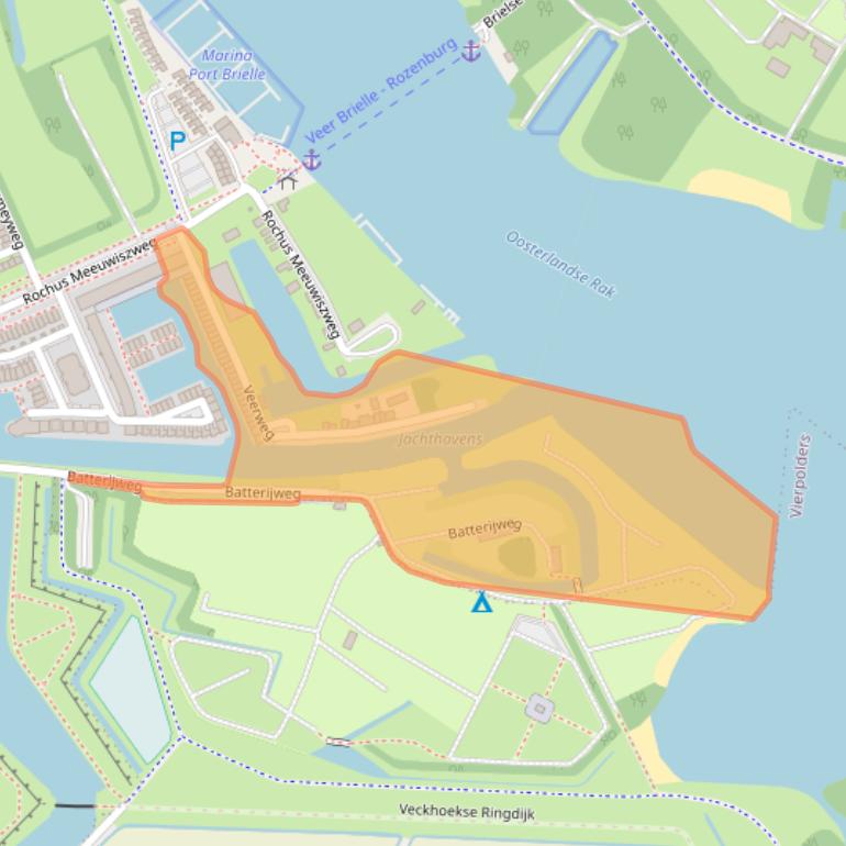 Kaart van postcodegebied 3231CW.