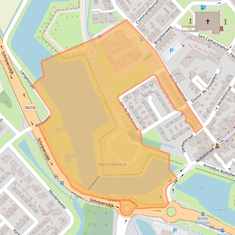 Kaart van postcodegebied 3231XN.