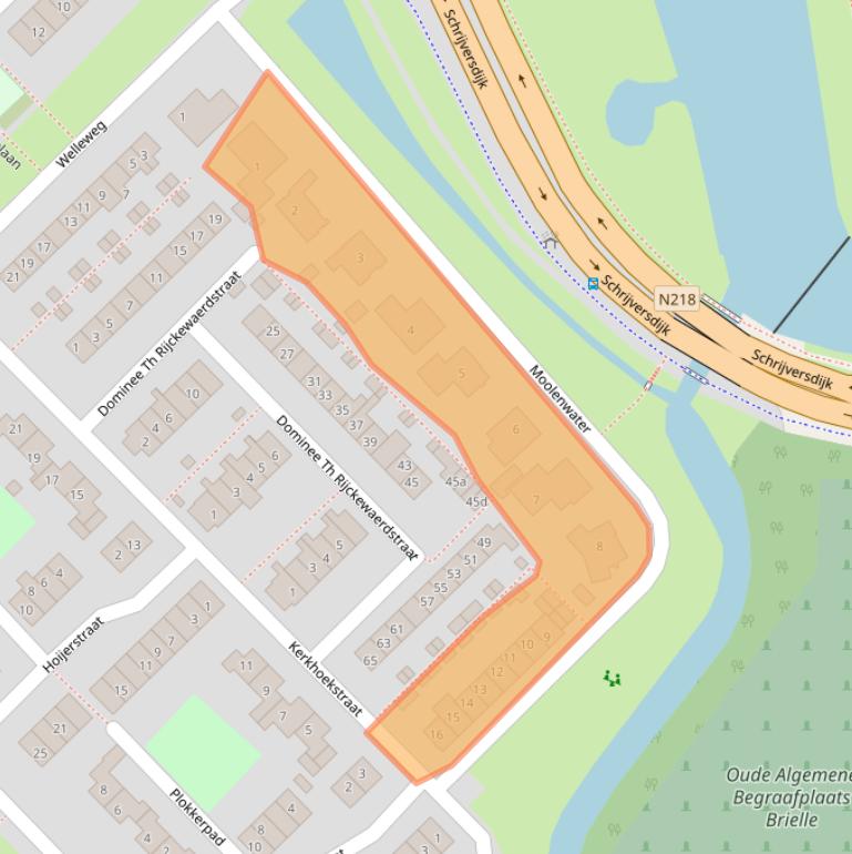 Kaart van postcodegebied 3232AG.