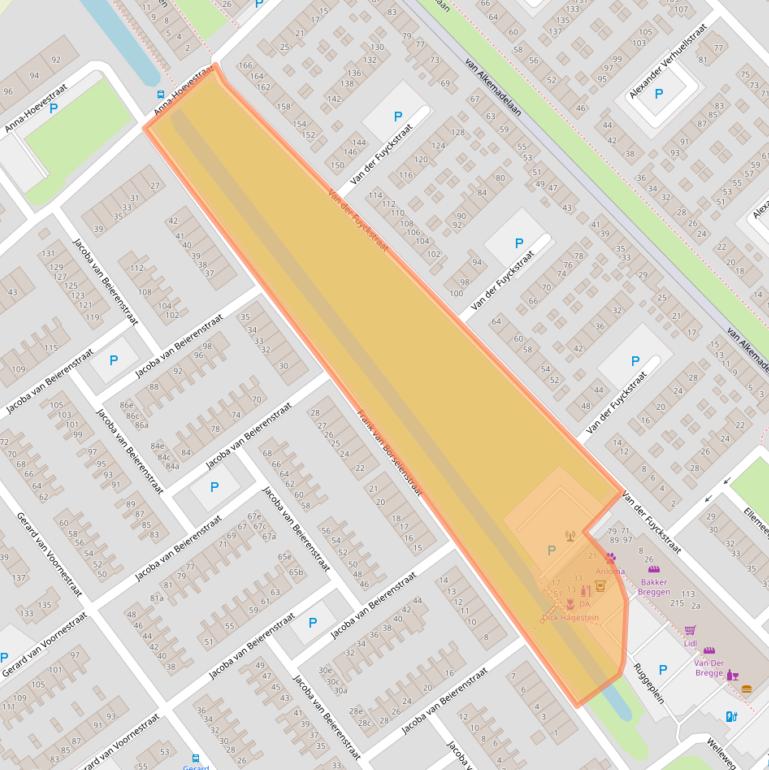 Kaart van postcodegebied 3232AL.