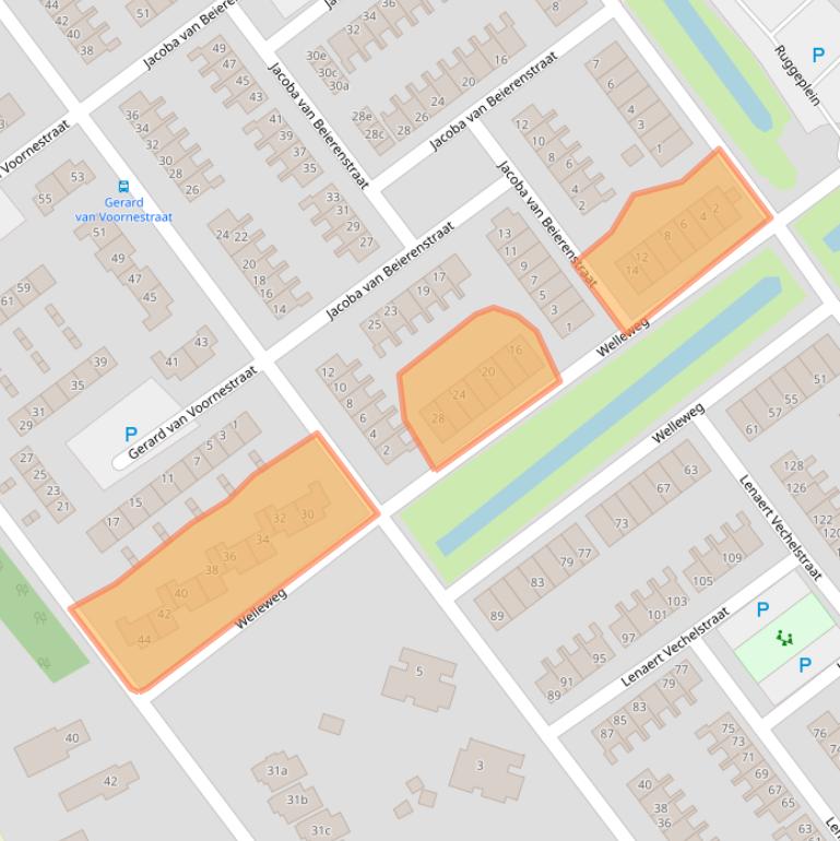 Kaart van postcodegebied 3232AW.