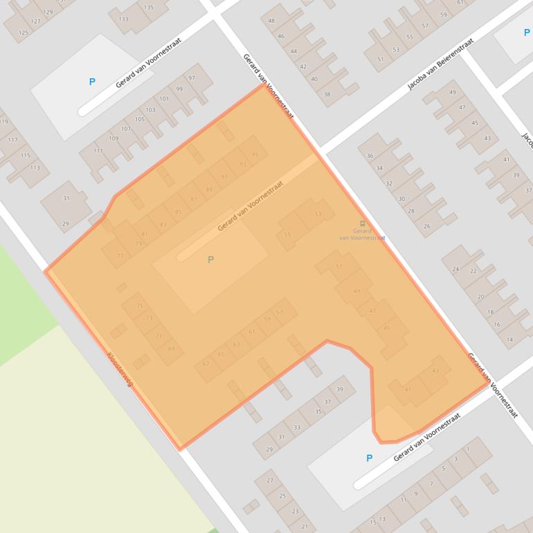 Kaart van postcodegebied 3232BC.