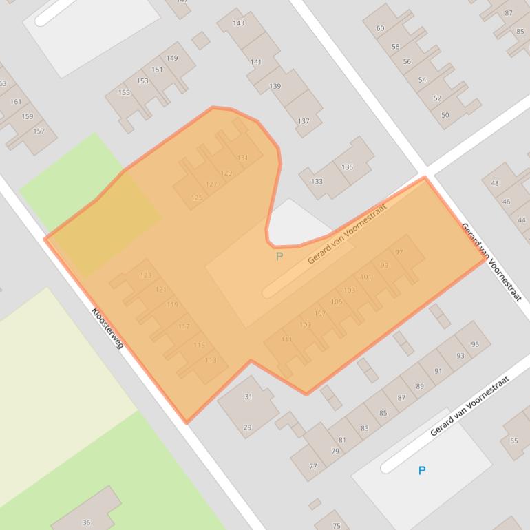 Kaart van postcodegebied 3232BD.