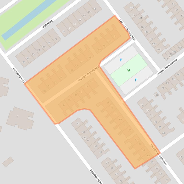 Kaart van postcodegebied 3232BK.