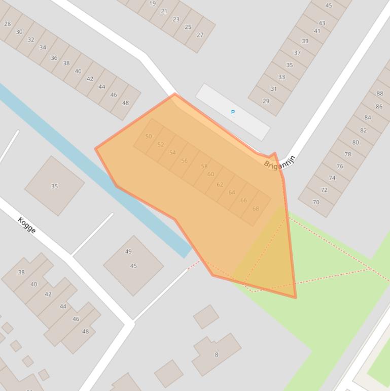 Kaart van postcodegebied 3232CD.