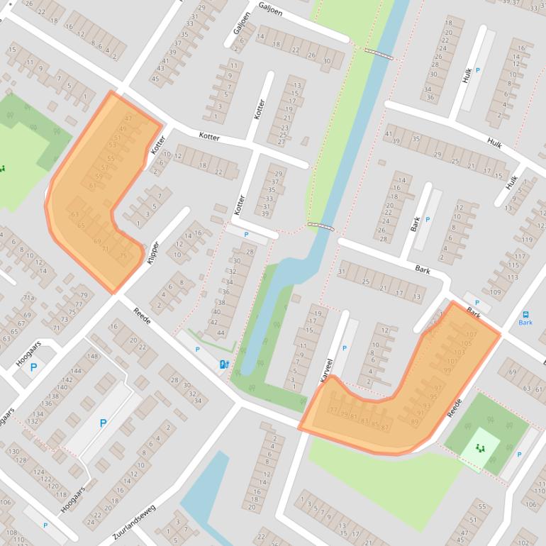 Kaart van postcodegebied 3232CS.